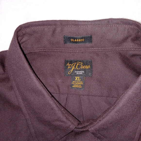 NWT J.Crew Cotton-cashmere Blend Shirt CC100 Dark Chocolate Size XL - Picture 11 of 12